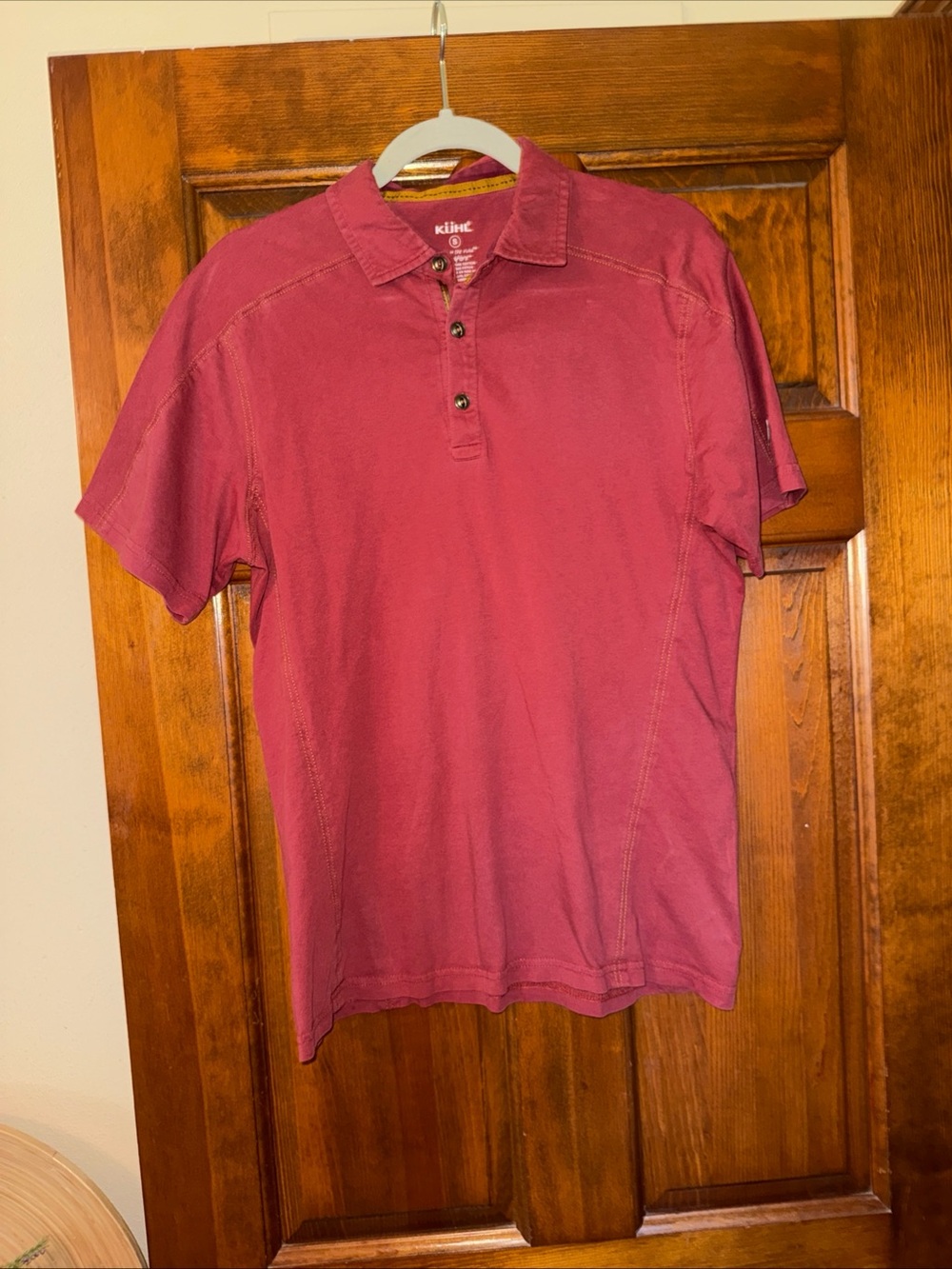 KUHL Wildfibre Polo Shirt Men Small Red Organic Cotton short sleeve